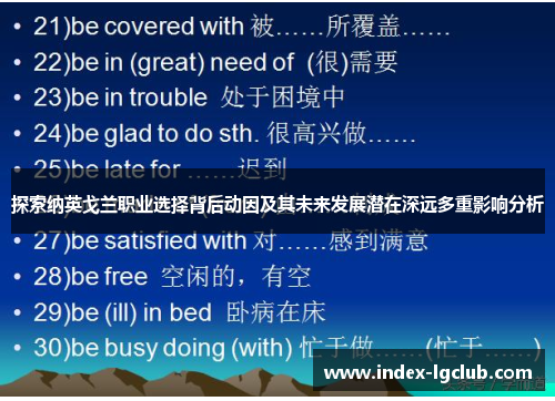 探索纳英戈兰职业选择背后动因及其未来发展潜在深远多重影响分析